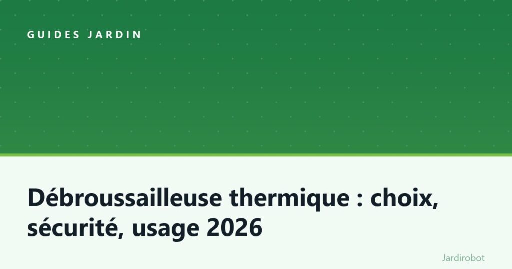 Débroussailleuse thermique : choix, sécurité, usage 2026